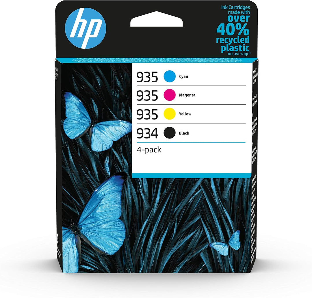 HP 934 Pack de 4 Cartouches d'encre Noire/ 935 Pack de 4 Cartouches d'encre Cyan/Magenta/Jaune authe