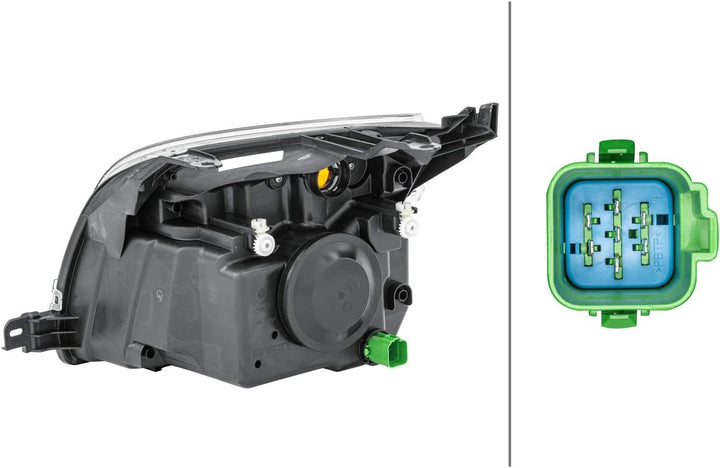 HELLA 1LD 247 026-281 Halogen-Hauptscheinwerfer - rechts - für u.a. Ford Fusion (Ju_) Rechts (Beifah