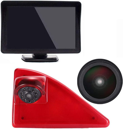 4.3 Zoll LCD Monitor+3rd Bremsleuchte Kamera Bremslicht Rückfahrkamera 720P Einparkhilfe Wasserdicht