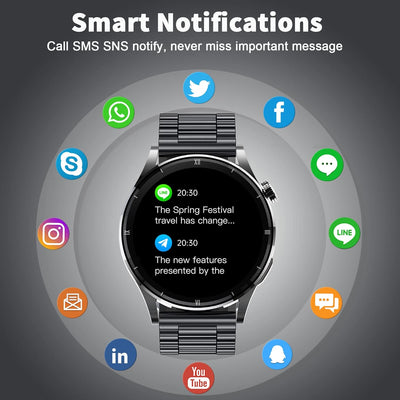Smartwatch mit Telefonfunktion, 1,32 Zoll Smartwatch Herren mit Bluetooth Pulsuhr Schlafmonitor, Her