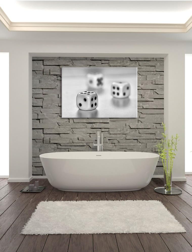 Pixxprint Klassische Würfel als Leinwandbild/Grösse: 100x70 / Wandbild/Kunstdruck/fertig bespannt, 1