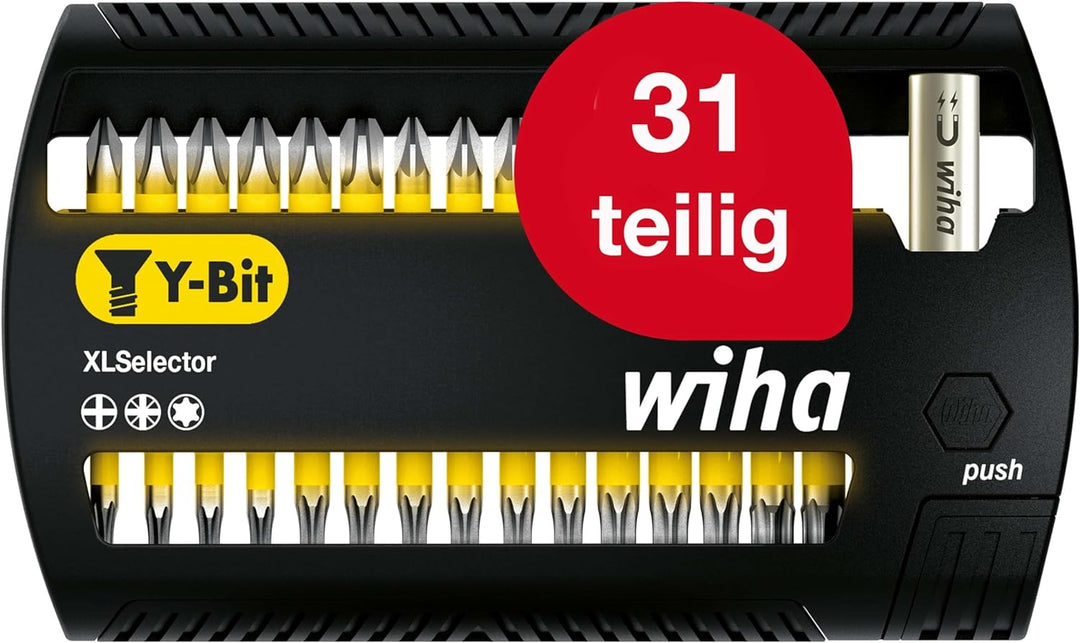 Wiha Bit Set XLSelector Y-Bit 31-tlg. I 25 mm I PH, PZ, TORX 1/4" C6,3 I magnetischer Bithalter I Ve