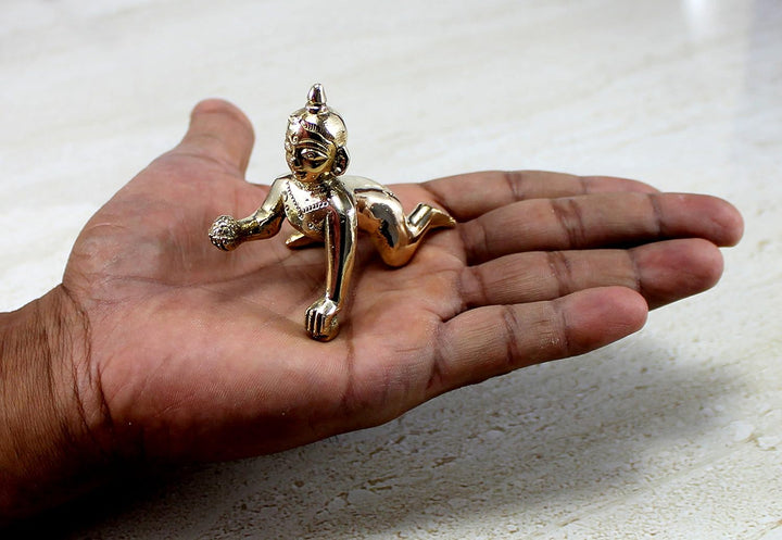 Stonkraft – 5,5 cm Messing Gopal Laddoo/Baby Krishna – Messing Laddu Gopal Kishan Baby Krishna Thaku