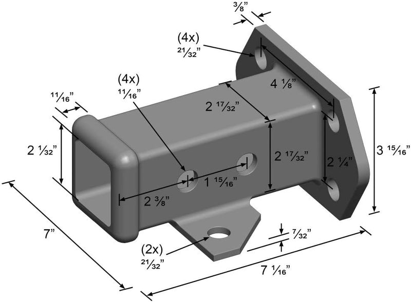 Quick Products QP-HS5839 Anschraubbarer Empfängerrohr, 5,1 cm, Schwarz