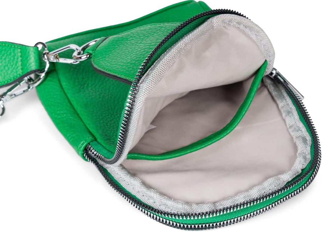 styleBREAKER Damen One Shoulder Rucksack, gemusterter Schultergurt, Einfarbige Crossbody Bag, Cityru