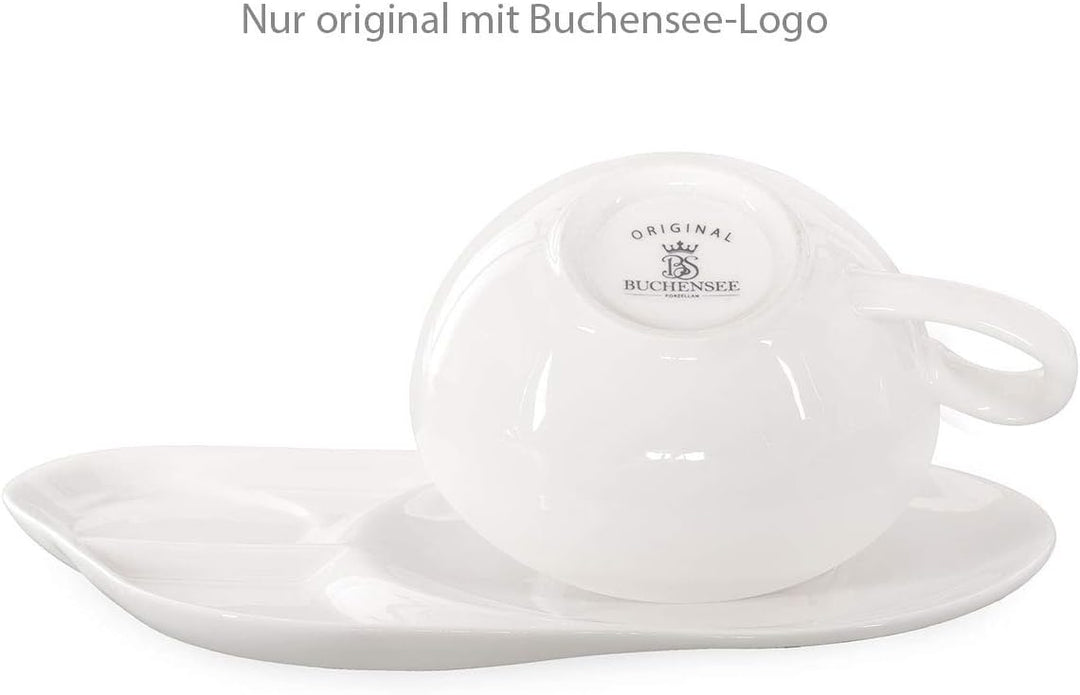 Buchensee Tea for One mit Sieb Lena 500ml aus Crystal Bone China Porzellan in fein-cremigem Weiss. T