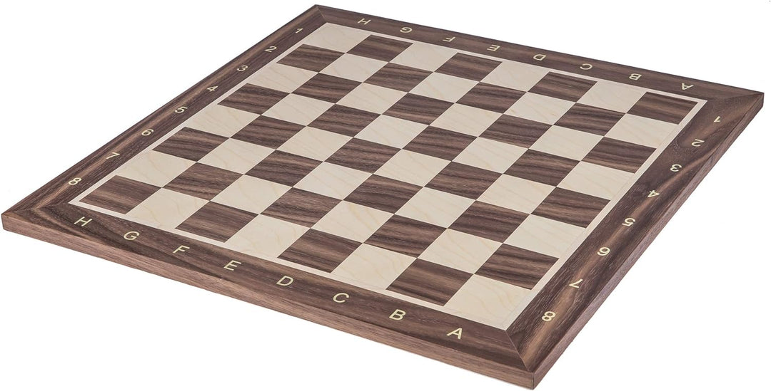 Square - Pro Schach Set Nr. 4 - NUSS - Schachbrett + Schachfiguren Staunton 4 + Kasten - Schachspiel