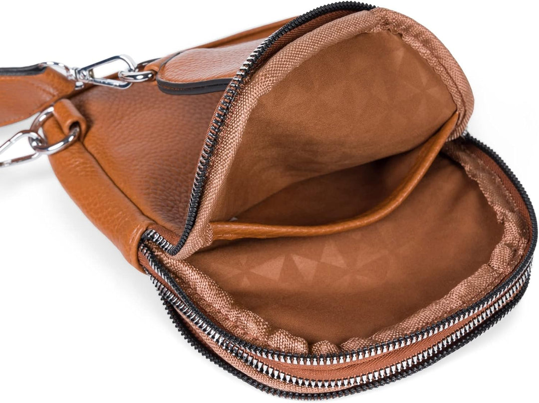 styleBREAKER Damen One Shoulder Rucksack, gemusterter Schultergurt, Einfarbige Crossbody Bag, Cityru