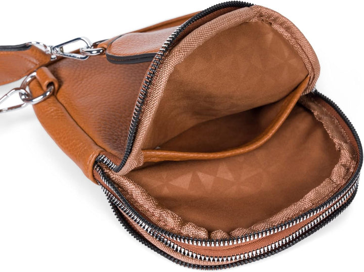 styleBREAKER Damen One Shoulder Rucksack, gemusterter Schultergurt, Einfarbige Crossbody Bag, Cityru