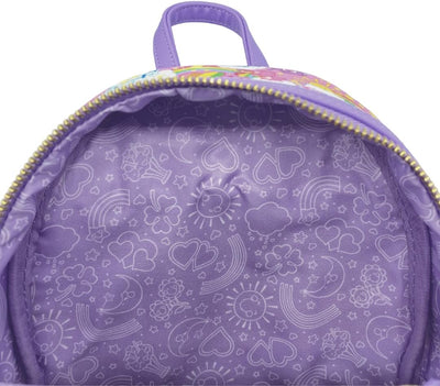 Loungefly Exclusive Care Bears Rainbow All Over Print Doppelriemen Schultertasche, Multicolored