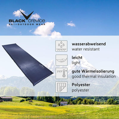 Black Crevice selbstaufblasbare Luftmatratze I Isomatte selbstaufblasend I Outdoor-Isomatte I aufbla