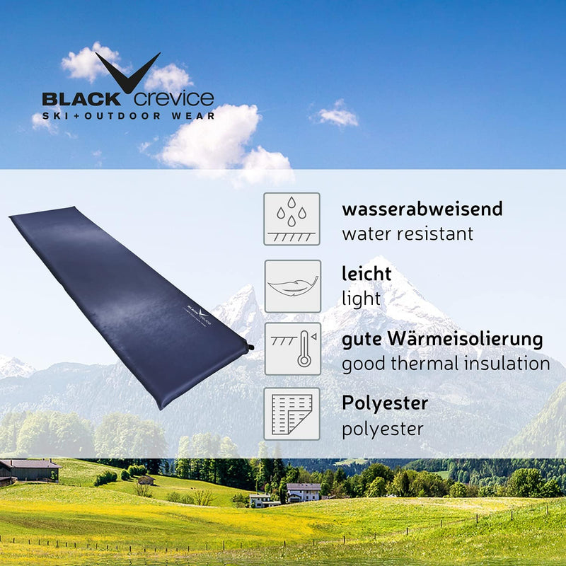 Black Crevice selbstaufblasbare Luftmatratze I Isomatte selbstaufblasend I Outdoor-Isomatte I aufbla