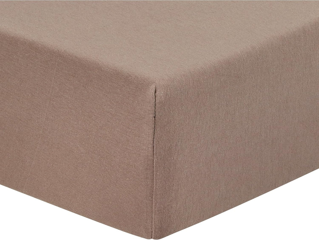 fleuresse Comfort Spannbettlaken, 96% Baumwolle, 4% Elasthan, Espresso, 180 x 200 cm