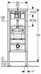 Geberit Duofix Basic Urinal Universal Bauhöhe 130 cm 458.603.00.5