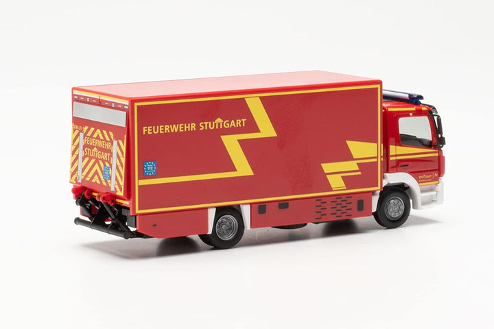 Herpa LKW Modell Mercedes-Benz Atego '13 Koffer-LKW Branddirektion Stuttgart, originalgetreu im Mass