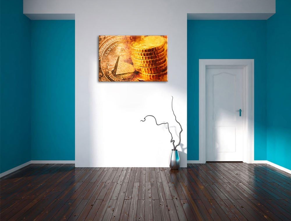 Pixxprint Illuminati Pyramide als Leinwandbild/Grösse: 100x70 cm/Wandbild/Kunstdruck/fertig bespannt