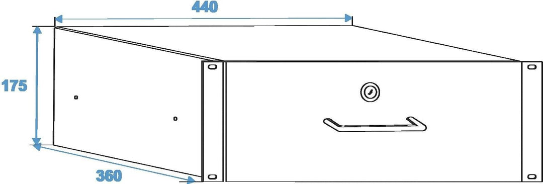 OMNITRONIC Rackschublade mit Schloss 4HE | Abschliessbare Schublade für 19" Racks
