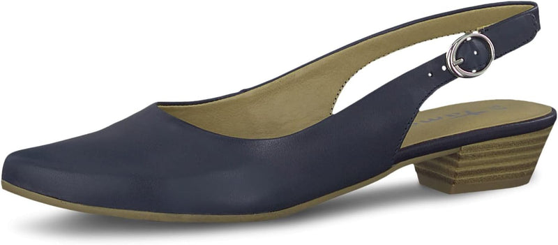 Tamaris Damen Sandaletten, Frauen Sandalen 36 EU Blau Navy Leather 848, 36 EU Blau Navy Leather 848