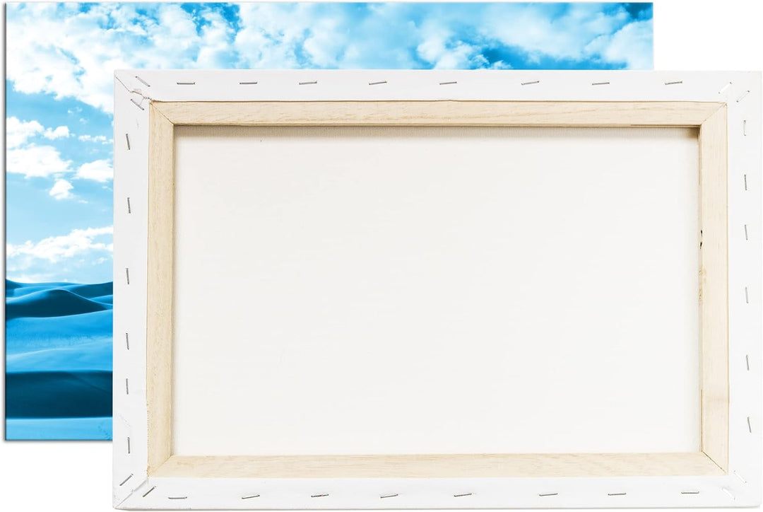 deyoli Wüstendünen Format 80x60 Effekt: Monocrome Blau als Leinwandbild, Motiv fertig gerahmt auf Ec