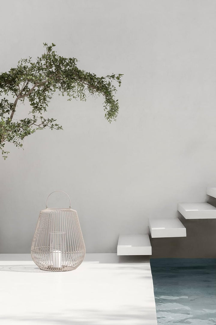 Blomus Laterne -NIDEA- Elegante Metall- und Glaslaterne für Stimmungsvolle Beleuchtung Farbe Nomad S