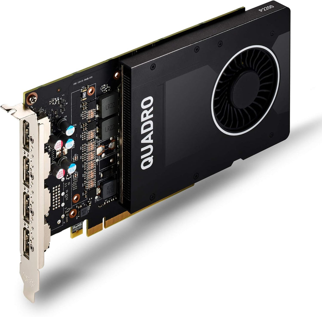 PNY Quadro P2200 Professional Grafikkarte 5GB GDDR5 PCI Express 3.0 x16, Single Slot, 4x DisplayPort