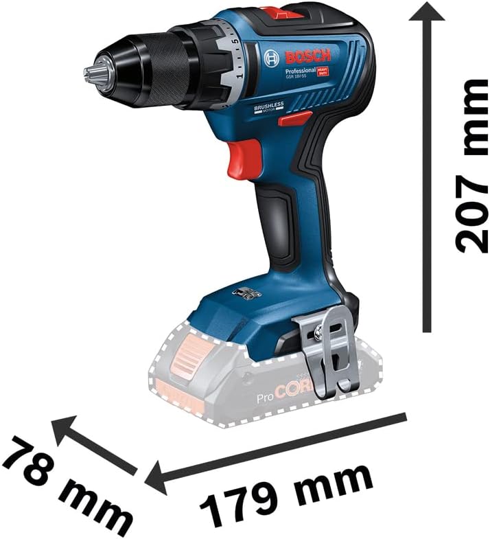 Bosch Professional Bosch Professional Akkuschrauber GSR 18V-55 (ohne Akku, 18 Volt System, max. Dreh