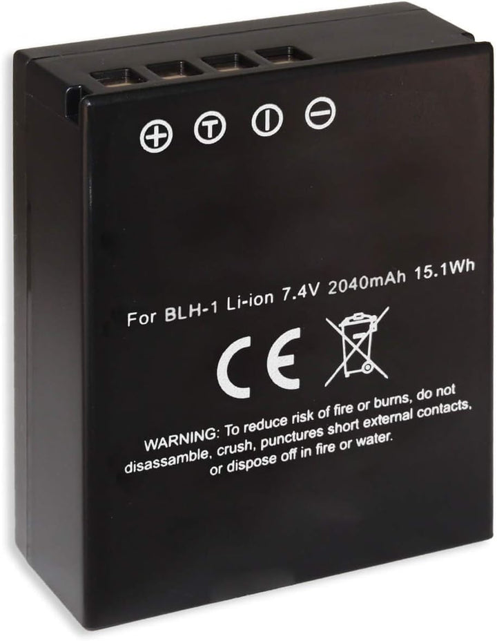 2X Akku 2040mAh + Ladegerät (KFZ, Netz) kompatibel zu Olympus BLH-1 BLH1 für Olympus OM-D E-M1 Mark