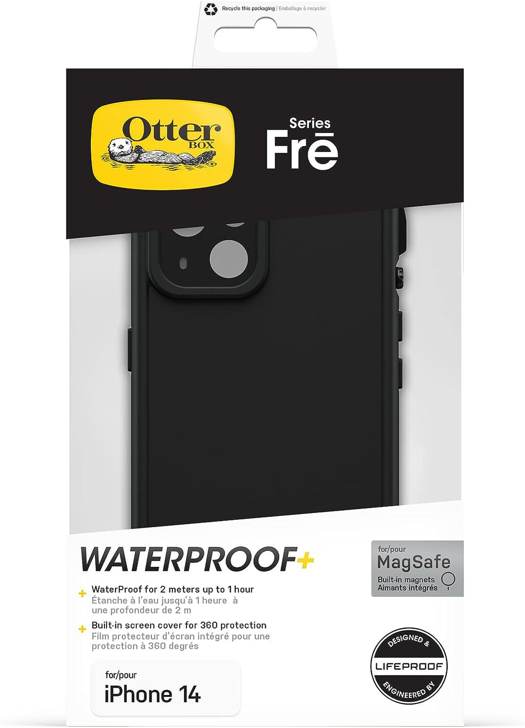 OtterBox Fre Hülle für iPhone 14, mit MagSafe, Wasserdicht (IP68), stossfest, schmutzabweisend, schl