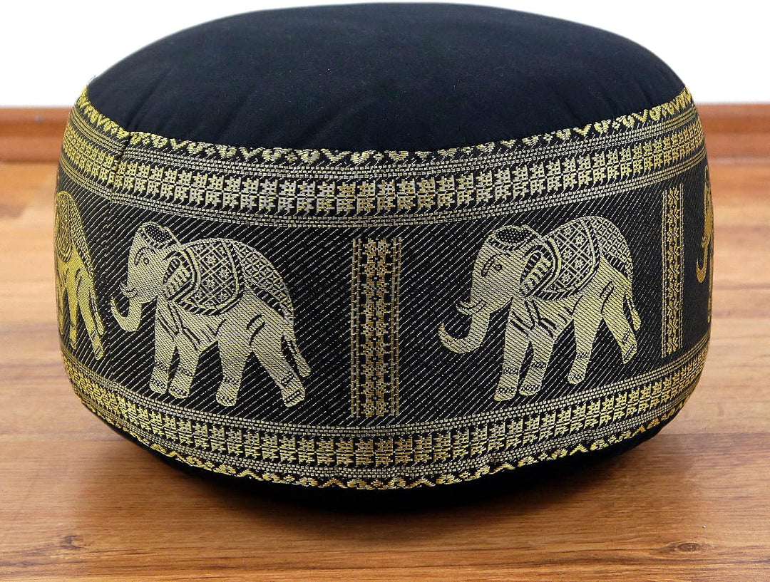 livasia Meditationskissen Thaiseide, Yogakissen klein mit Kapok, Pouf, Bodenkissen Yoga Zen Meditati