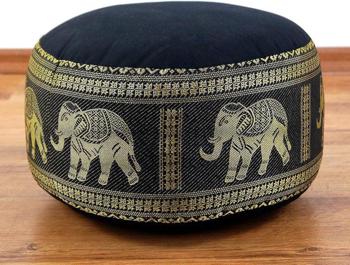 livasia Meditationskissen Thaiseide, Yogakissen klein mit Kapok, Pouf, Bodenkissen Yoga Zen Meditati