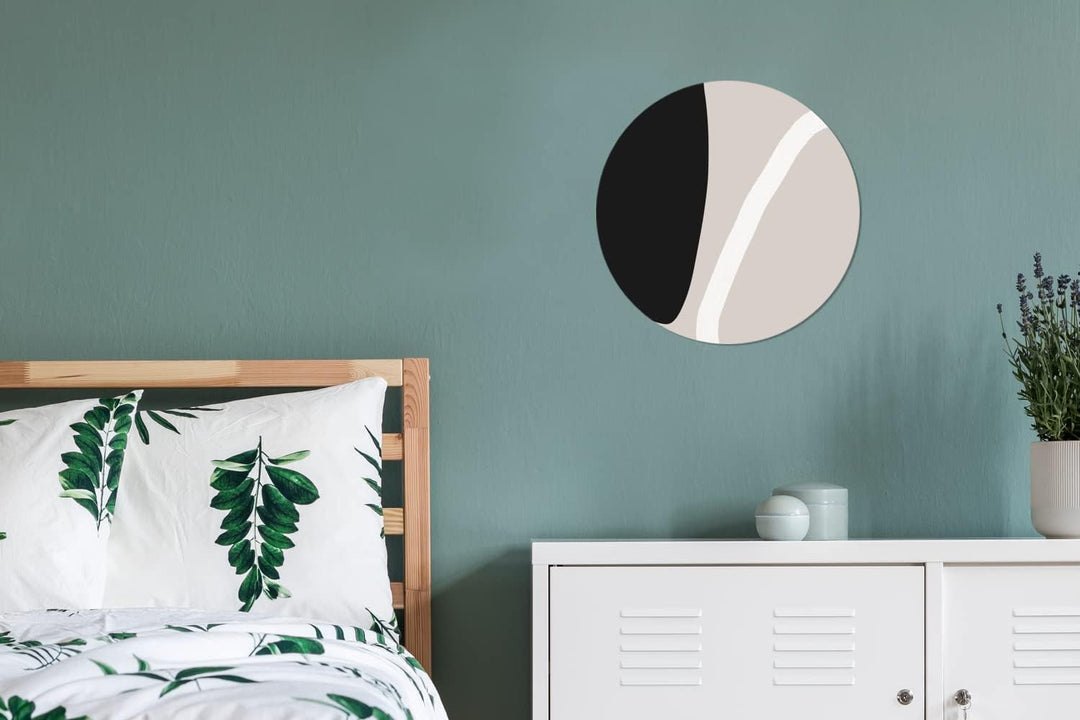MuchoWow Wandbild Rund Wanddeko Deko Wohnzimmer Bilder 30x30 cm Pastell - Minimalismus - Formen, 30x