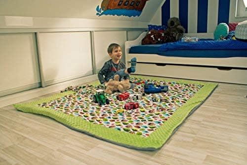 1buy3 Krabbeldecke, Picknickdecke, wärmeisoliert und wasserdicht mit Tragegriff, Rosa + Wolken, 170