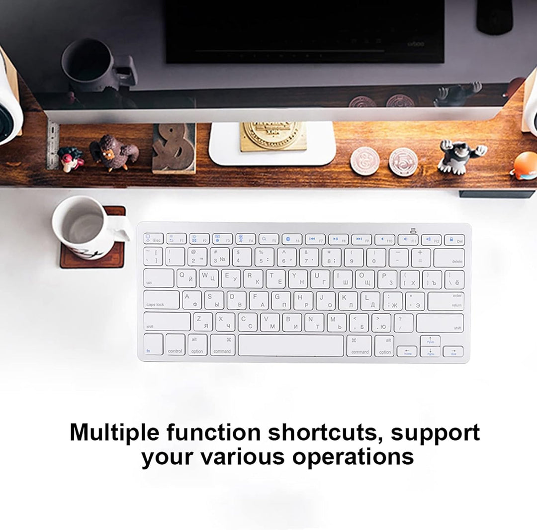 Bewinner Drahtlose russische Tastatur, 78 Tasten Bluetooth Ultradünne professionelle Multifunktionst