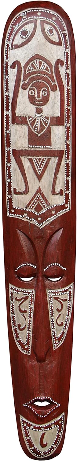 Unbekannt Schöne 100 cm Wand Maske Maori Tribal braun Holz Tier Afrika Maske89