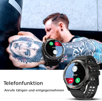 Deunis X9 Smartwatch mit Telefonfunktion 1,39 Zoll für Herren kompatibel mit Android iOS, Schlafmoni