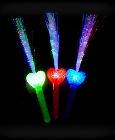 10 Stück LED Herz Leuchtwedel multicolor - Leuchtstab mit multicolor Licht - für Party, Konzert und