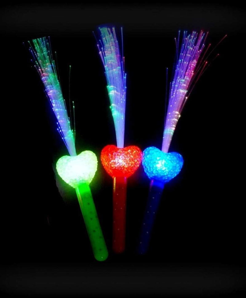 10 Stück LED Herz Leuchtwedel multicolor - Leuchtstab mit multicolor Licht - für Party, Konzert und