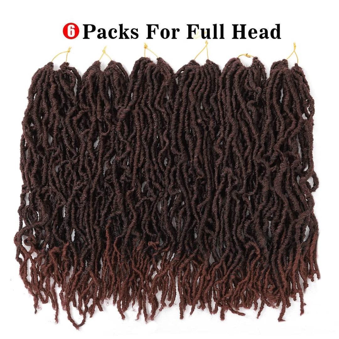 Beyond Beauty 6 Packungen/Lot Nu Faux Locs Häkelhaar, 61 cm, vorgeschlungene Göttin Locs Häkelhaar,