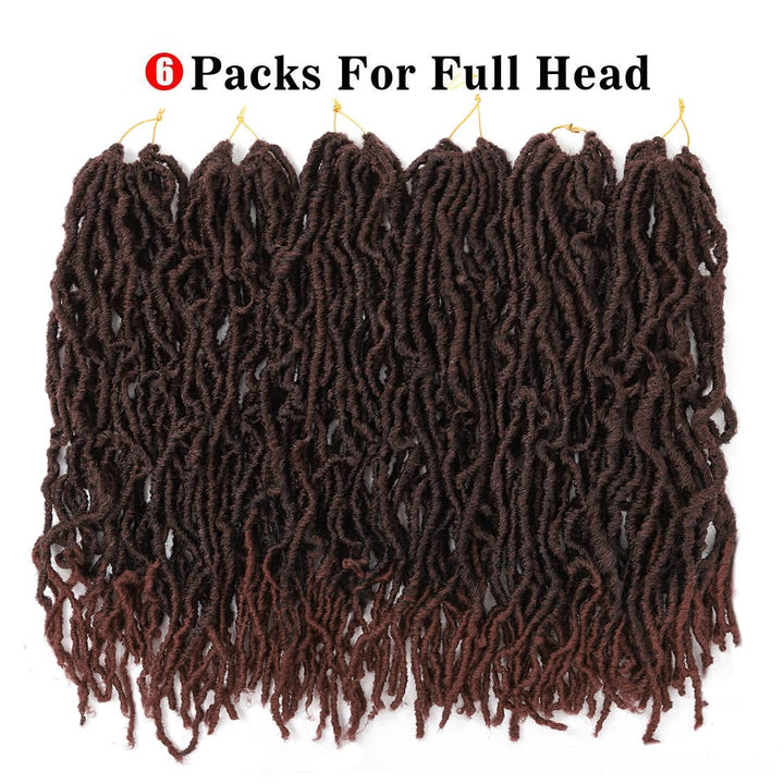 Beyond Beauty 6 Packungen/Lot Nu Faux Locs Häkelhaar, 61 cm, vorgeschlungene Göttin Locs Häkelhaar,