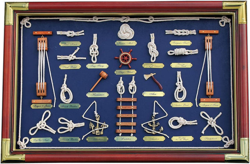Sea-Club Knotentafel hinter Glas - perfekt für die Maritime Dekoration
