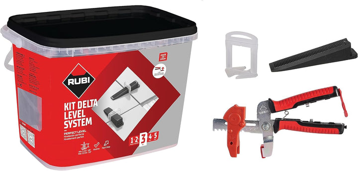 RUBI 3958 | Delta Level System Kit 2 mm (3-12 mm) | Set beinhaltet: 1 x Zange, 100 Kabelbinder und 1