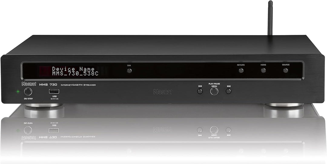 Magnat MMS 730, schwarz - kompakter Netzwerk-Player mit hochwertiger Aluminium-Front und zahlreichen