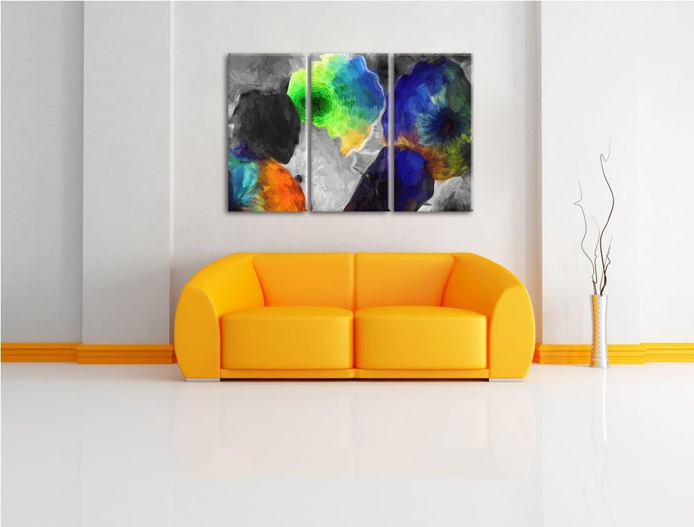 beeindruckender Quallenschwarm schwarz/weiss Deluxe 3-Teiler Leinwandbild 120x80 Bild auf Leinwand,