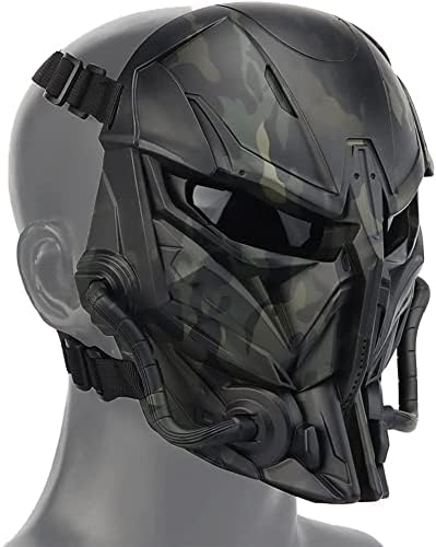 Airsoft-Maske Schädel Taktische Vollgesichtsmaske, Mit PC-Linse Anti-Aufprall-Dual-Modus-Tragedesign