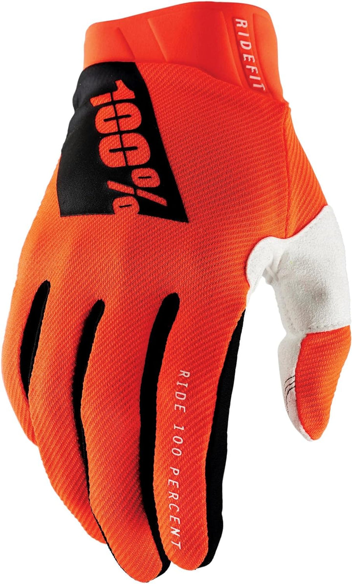 100% RIDEFIT Motocross Handschuhe - MX Dirt Bike & Powersport Reitausrüstung für Herren Orange S, Or