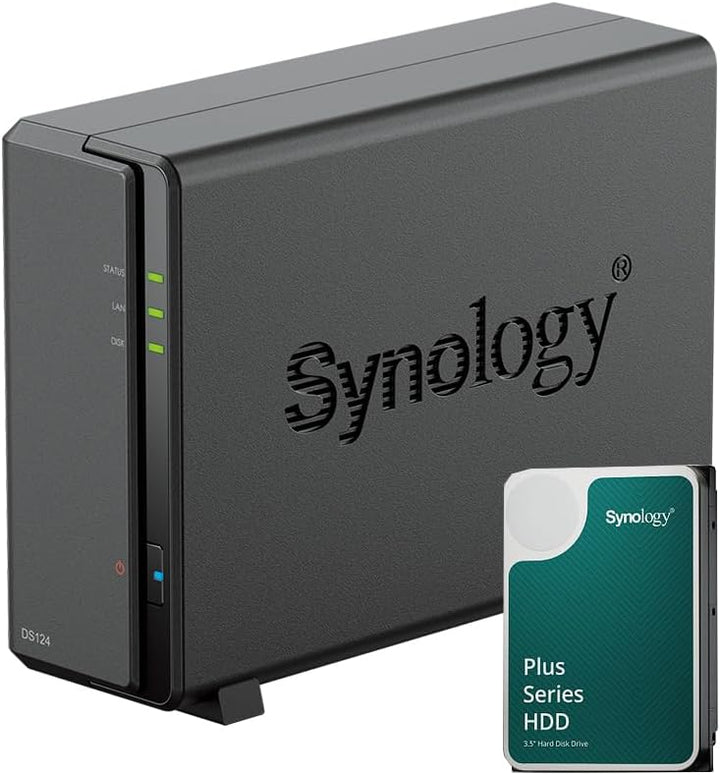 Synology DS124 NAS Bundle 1 GB mit 1 Synology 4TB HAT3300, Nicht montiert 4 TB, 4 TB