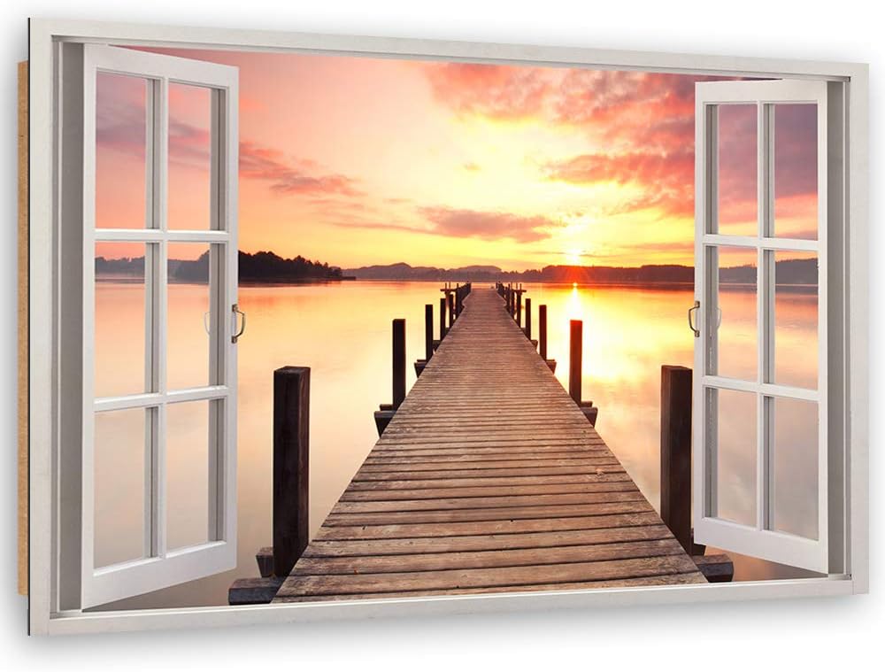 Feeby - Wandbilder Wohnzimmer 90x60 cm, Deko Paneel Bilder, Bilder für Schlafzimmer, Echter Gemalter