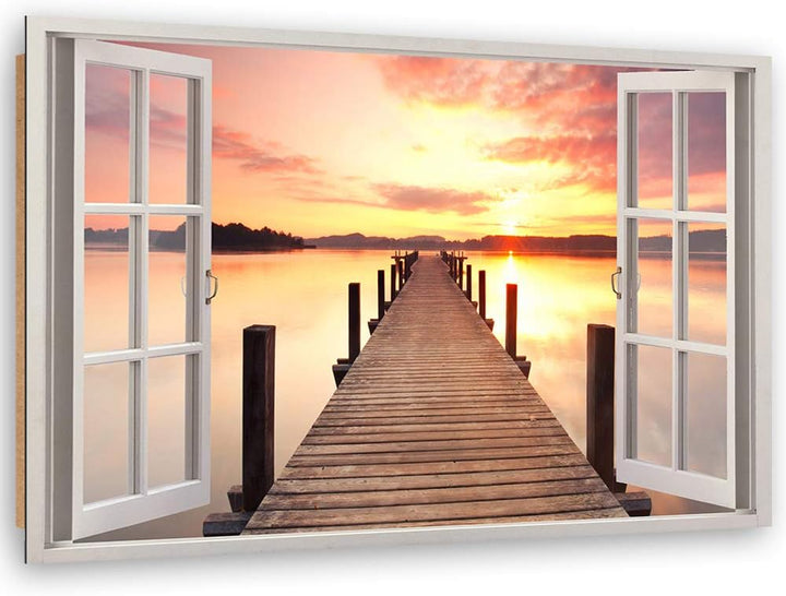 Feeby - Wandbilder Wohnzimmer 90x60 cm, Deko Paneel Bilder, Bilder für Schlafzimmer, Echter Gemalter