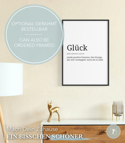 Papierschmiede® Definition: Glück, DIN A1 (59x84 cm), XXL Poster für Wohnzimmer, Schlafzimmer, Küche