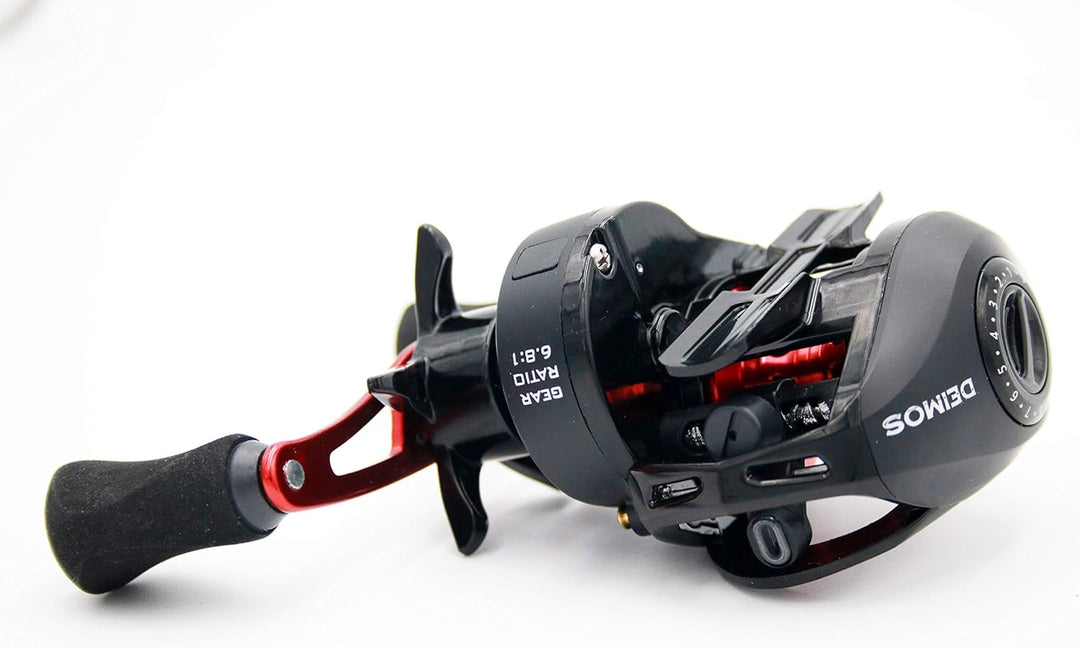 Multi-/Baitcastrolle Linkshand York Deimos 200 Angelrolle Baitcaster Lowprofile